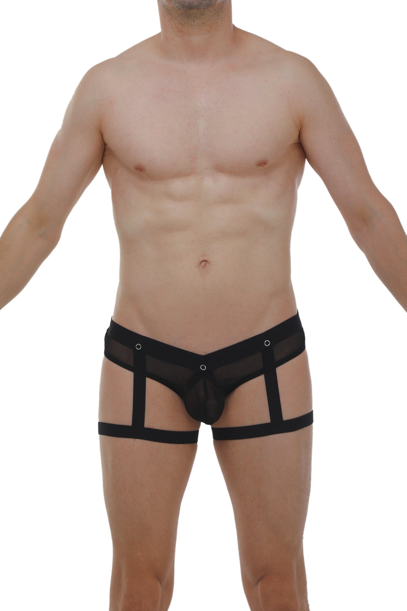 Jockthong Garter Net Black w/ Ring - DealByEthan.gay loves PetitQ