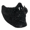 KBW Global Rhinestone Skull Half Face Mask - Black