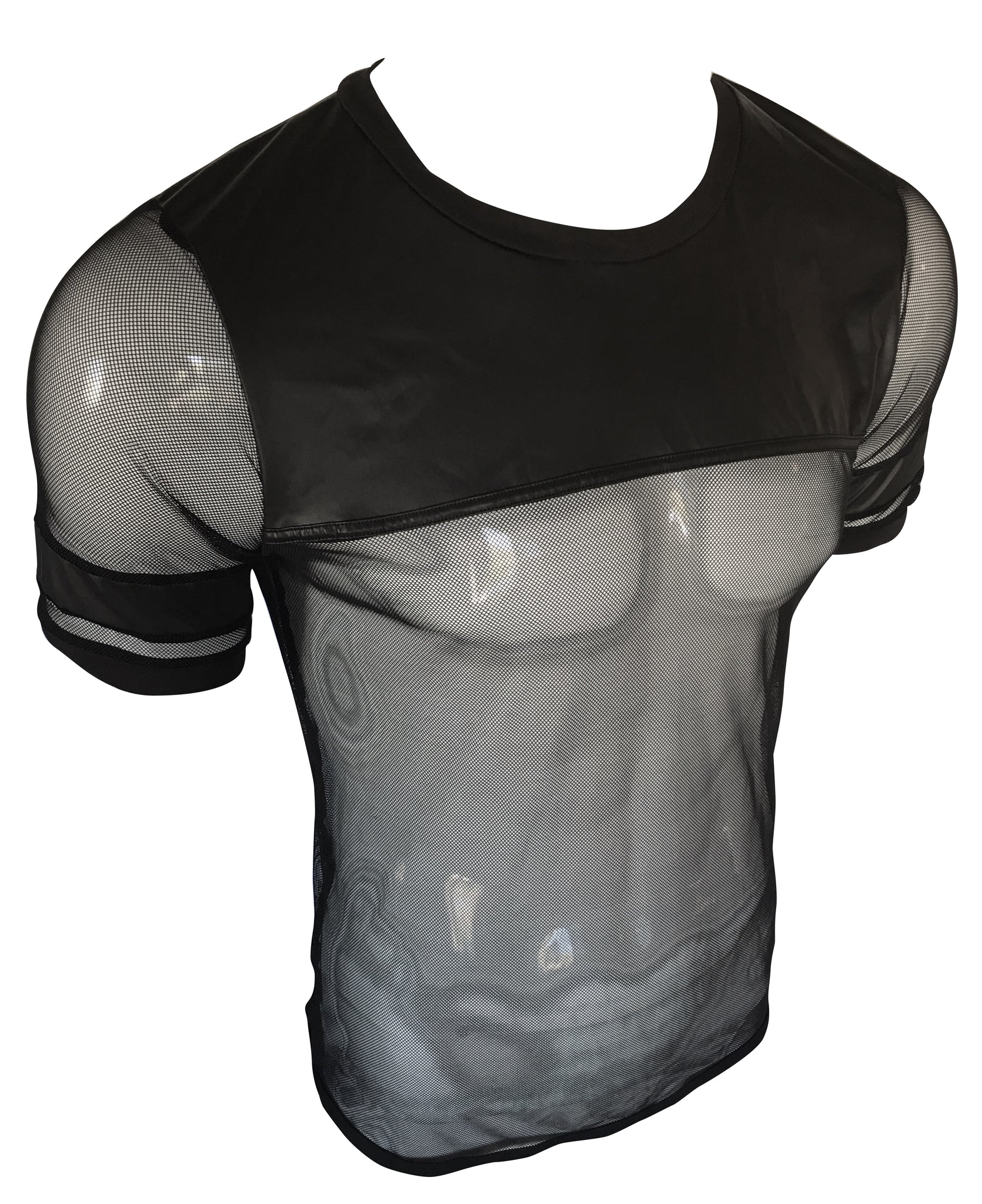 T-SHIRT AUS VINYL UND MESH