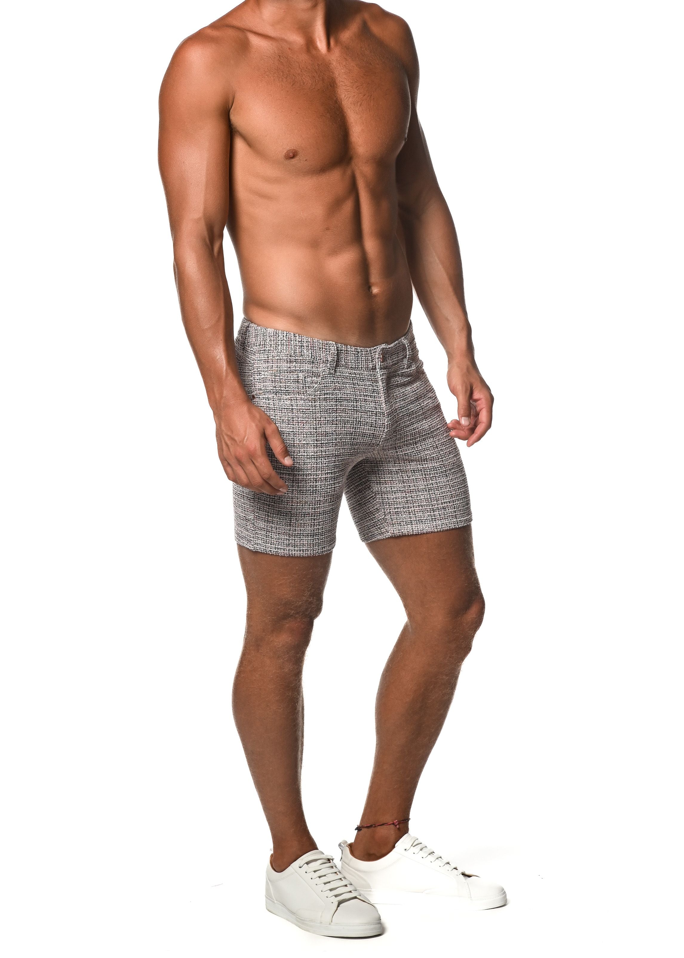 LIMITED-EDITION STRETCH KNIT SHORT-BLUSH TWEED - DealByEthan.gay loves ST33LE