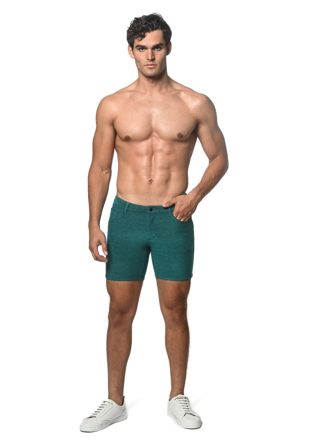 PANTALÓN CORTO DE PUNTO ELÁSTICO CON BUCLE