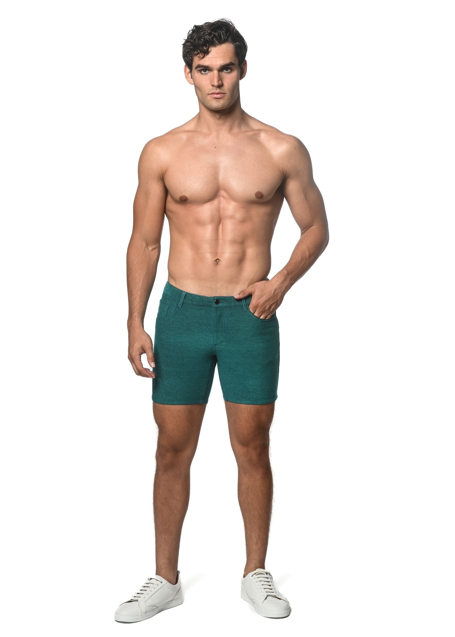 PANTALÓN CORTO DE PUNTO ELÁSTICO CON BUCLE