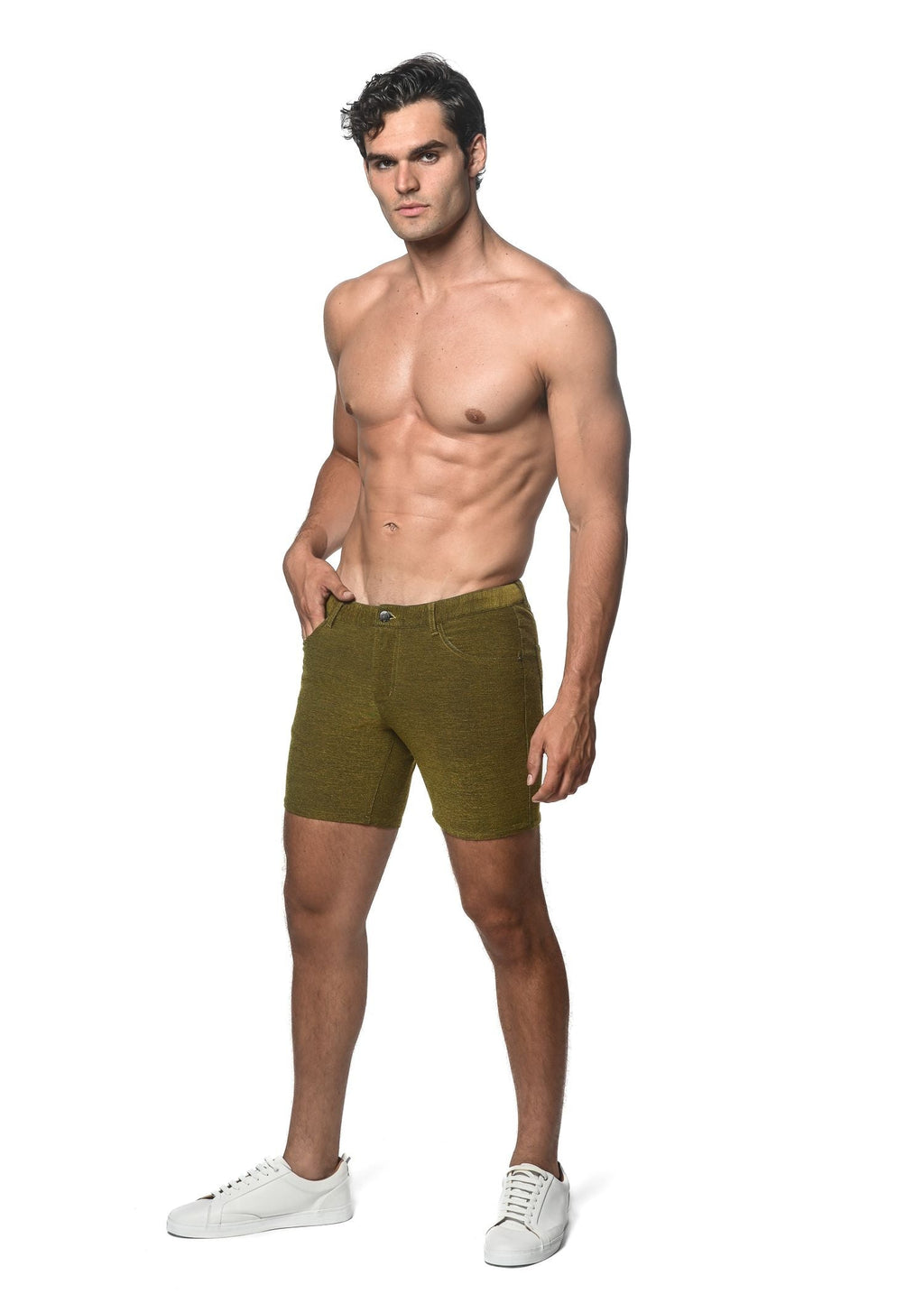 PANTALÓN CORTO DE PUNTO ELÁSTICO CON BUCLE