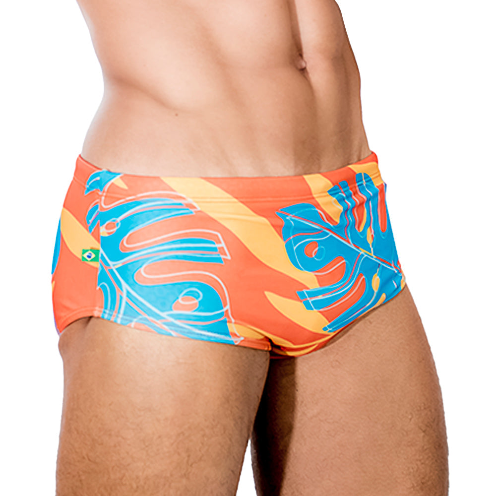 Orange Jungle Sunga  - Men's Designer Swimwear - CLEARANCE / FINAL SALES