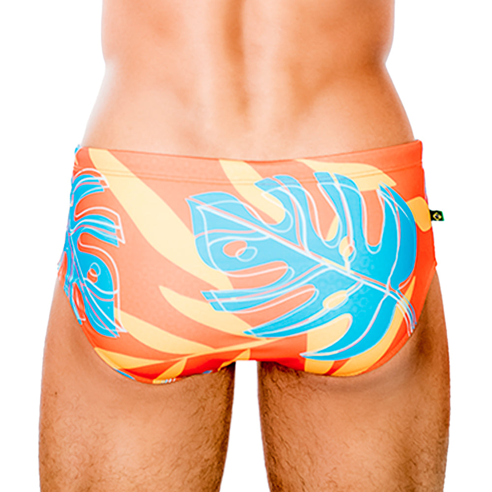 Orange Jungle Sunga  - Men's Designer Swimwear - CLEARANCE / FINAL SALES