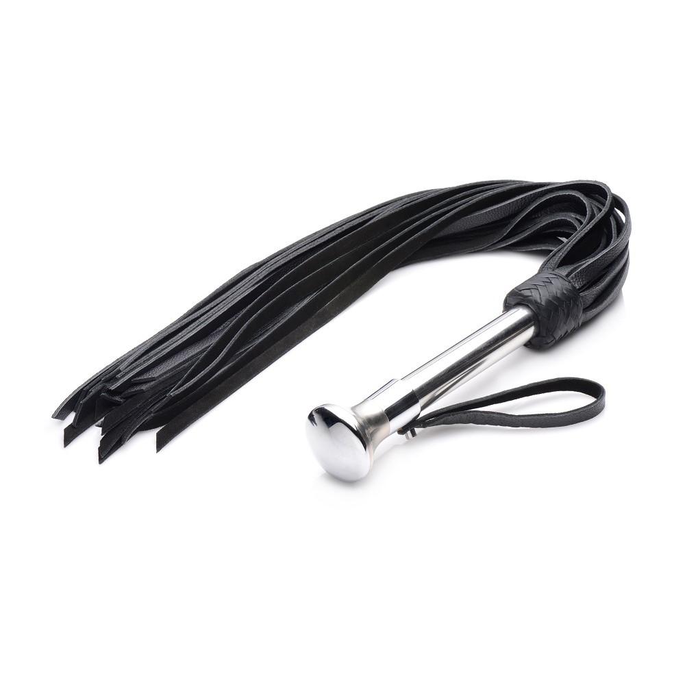 Leather Flogger with Stainless Steel Handle - DealByEthan.gay loves Strict Leather