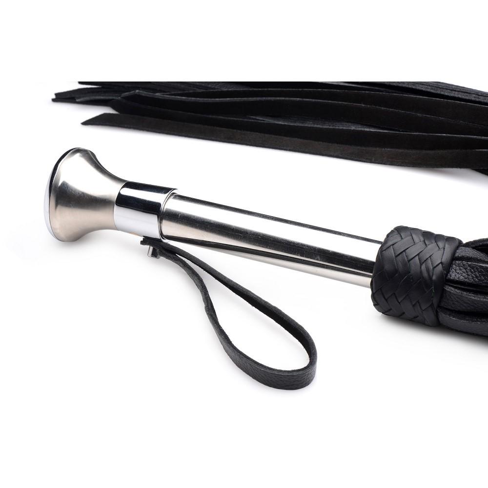 Leather Flogger with Stainless Steel Handle - DealByEthan.gay loves Strict Leather