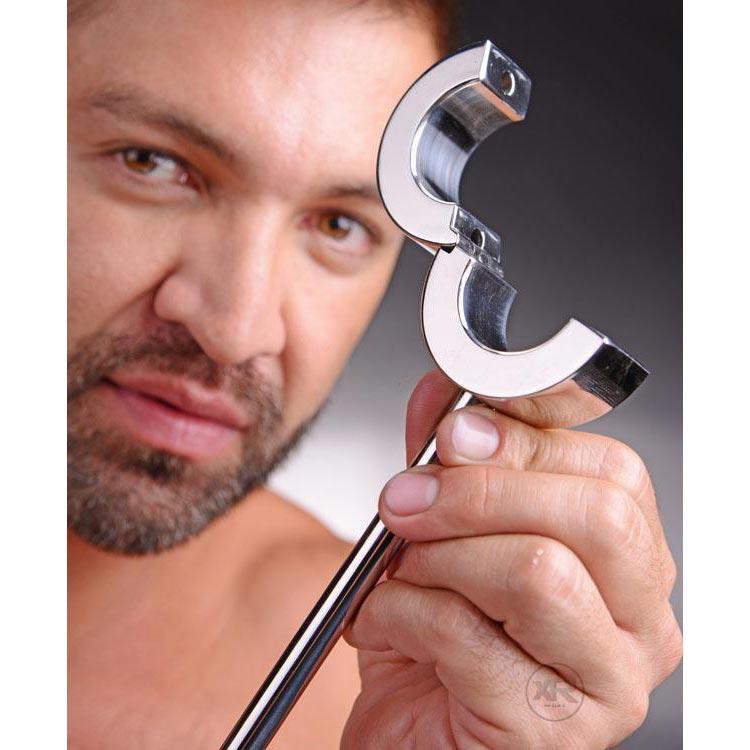 Locking Mounted CBT Scrotum Cuff with Bar - DealByEthan.gay loves Master Series