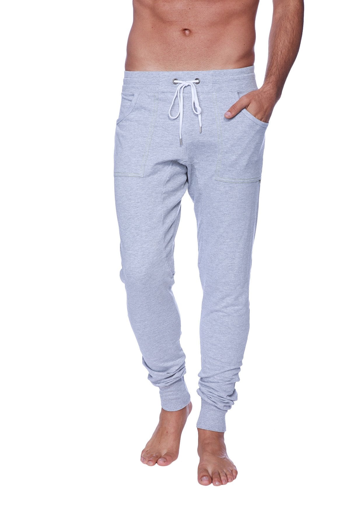 Long Cuffed Jogger & Yoga Sweat Pants (Heather Grey) - DealByEthan.gay loves 4-rth