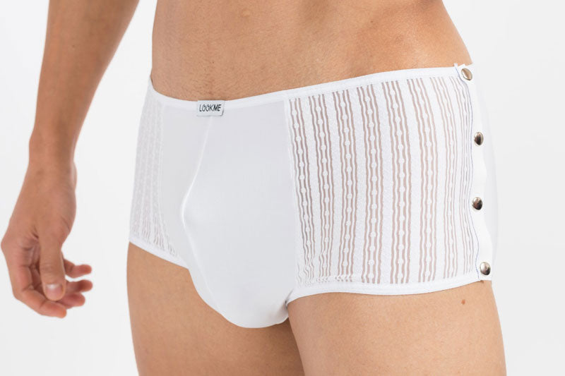 Lookme Agent Double 1 Mini Pants Boxer Brief Underwear White 40-67 Size M - DealByEthan.gay loves Lookme