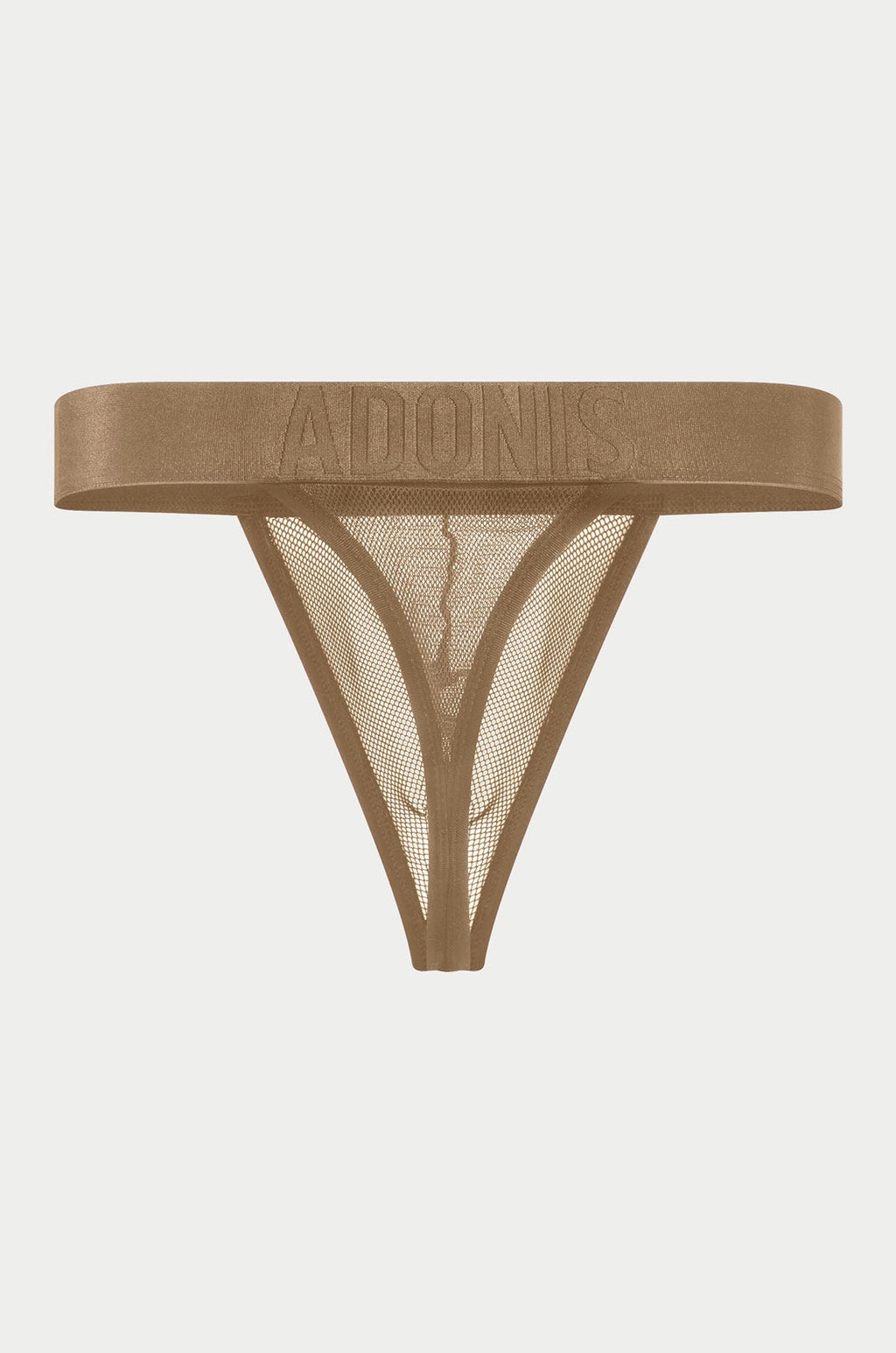 Tanga de malla de lujo color piel bronceada