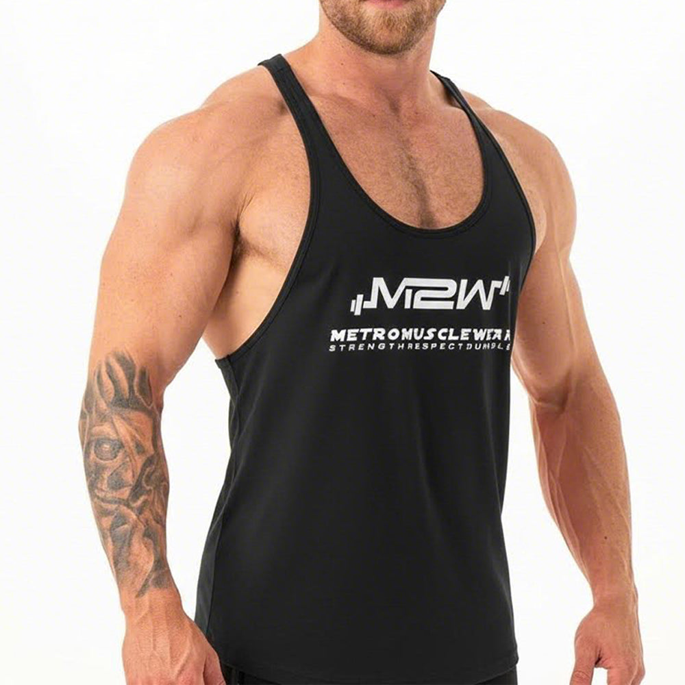 MetroMaleWear MetroMuscleWear GYM TANK TOP BLACK M1027-20