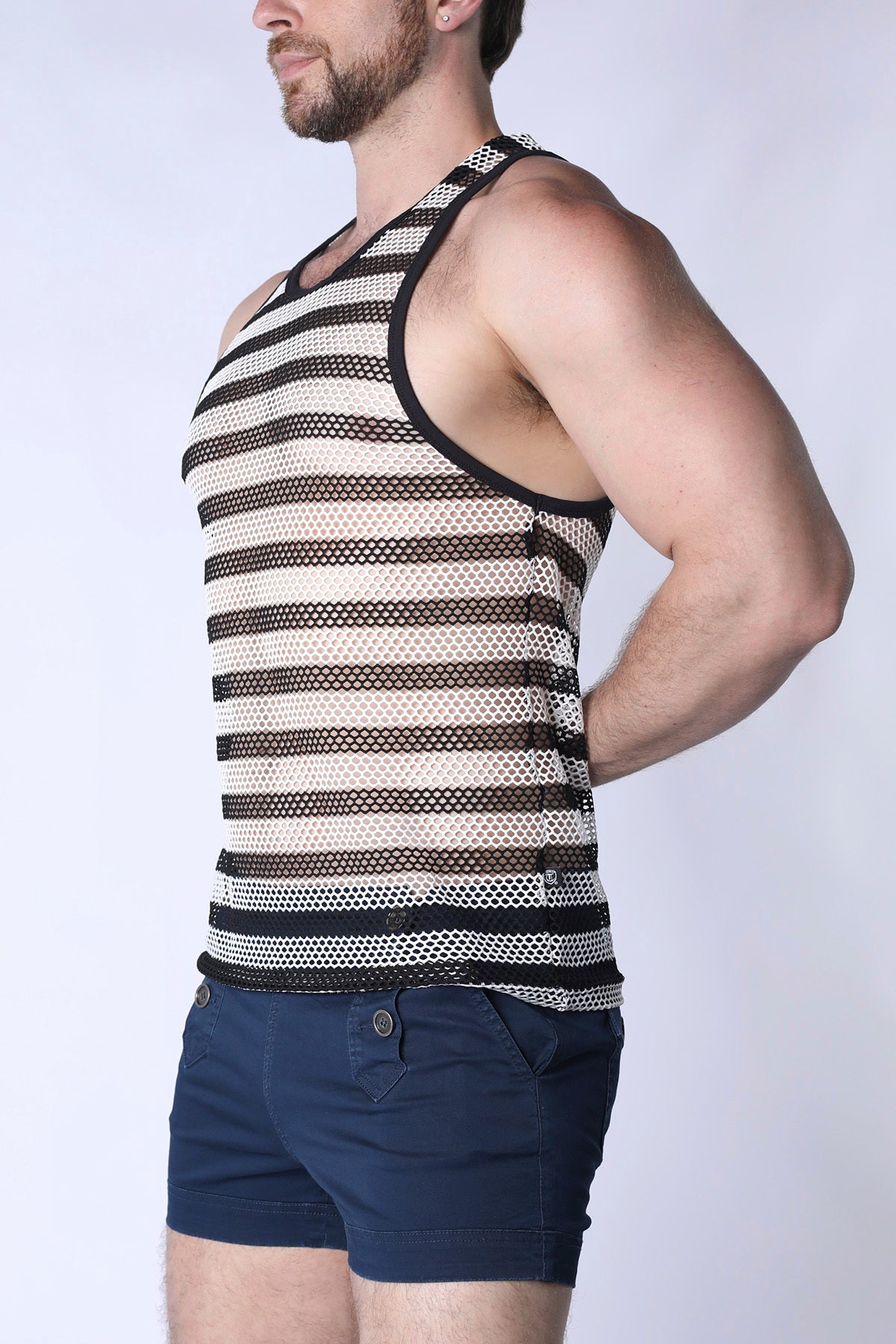 MARINER MESH STRIPE TANK TOP - DealByEthan.gay loves Timoteo