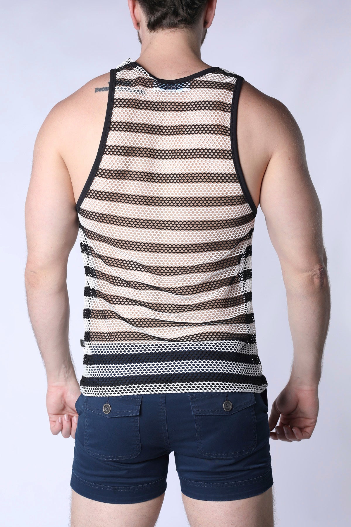 MARINER MESH STRIPE TANK TOP - DealByEthan.gay loves Timoteo