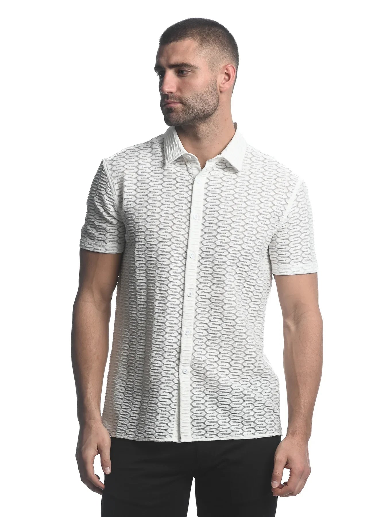 MAZE HEX STRETCH KNIT GOSSAMER S/S SHIRT - DealByEthan.gay loves ST33LE