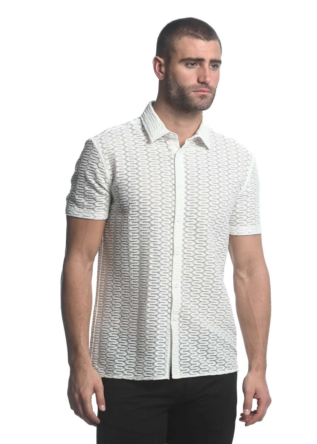 MAZE HEX STRETCH KNIT GOSSAMER S/S SHIRT - DealByEthan.gay loves ST33LE