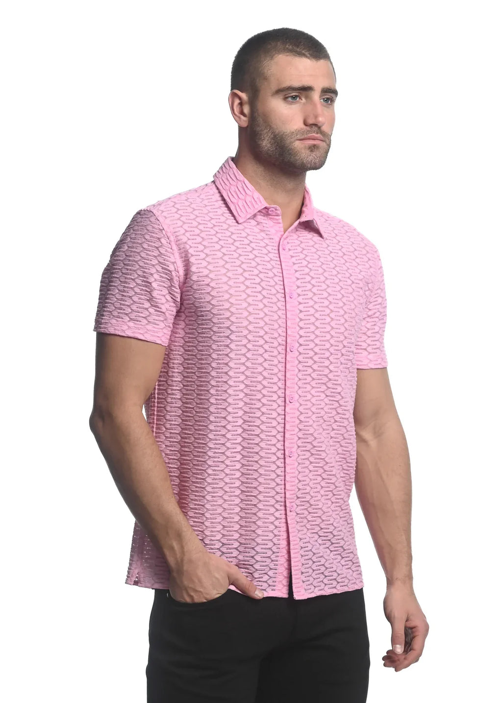 MAZE HEX STRETCH KNIT GOSSAMER S/S SHIRT - DealByEthan.gay loves ST33LE