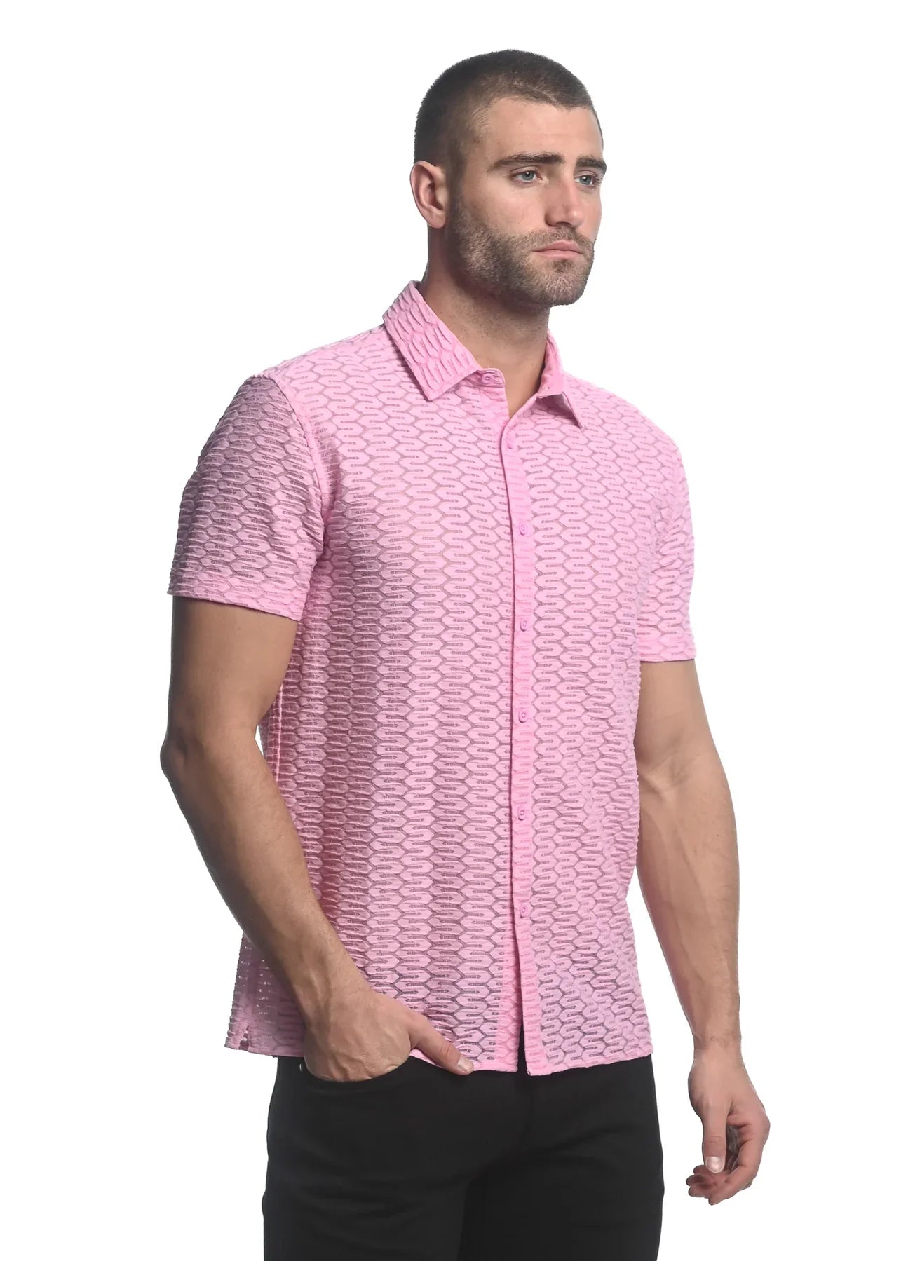MAZE HEX STRETCH KNIT GOSSAMER S/S SHIRT - DealByEthan.gay loves ST33LE