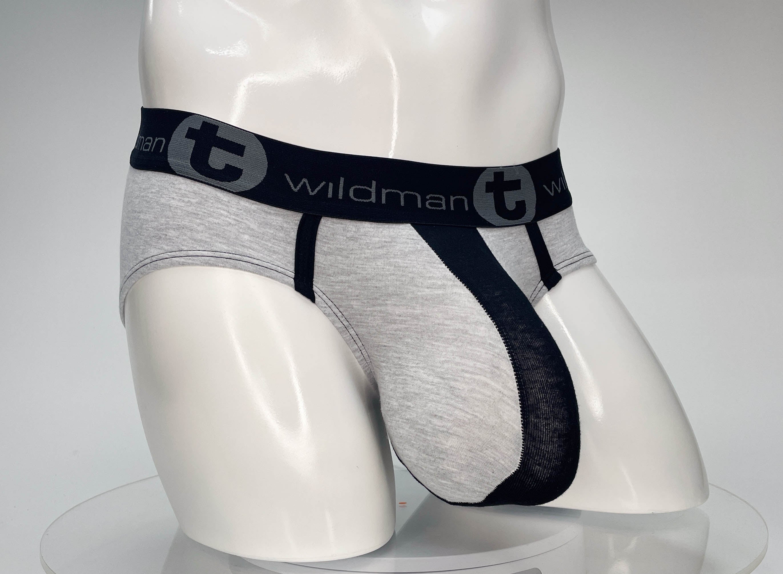 WildmanT Baumwoll-Monster-Cock-Slip in Schwarz und Grau