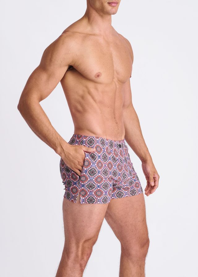 MEDALLIONS SEERSUCKER SWIM SHORTS W/ MESH LINING - DealByEthan.gay loves POSTMARC