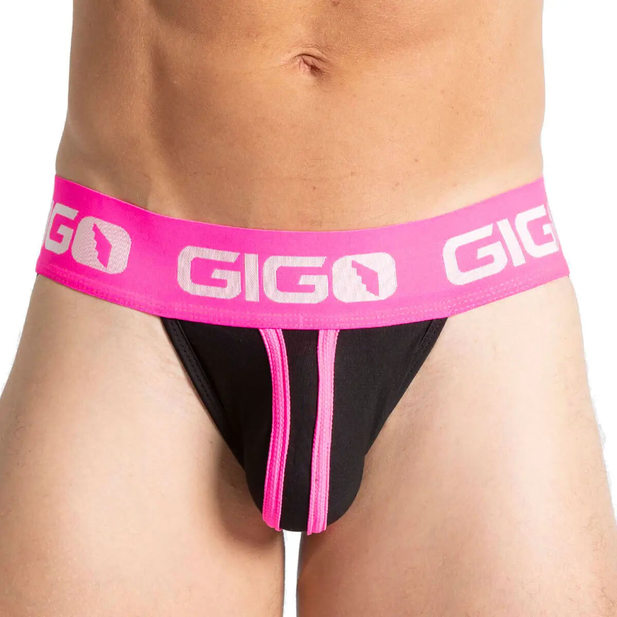 MISTY FUCSHIA JOCK - Black men's underwear, sexy men's jockstrap with cup that allows for enhancement