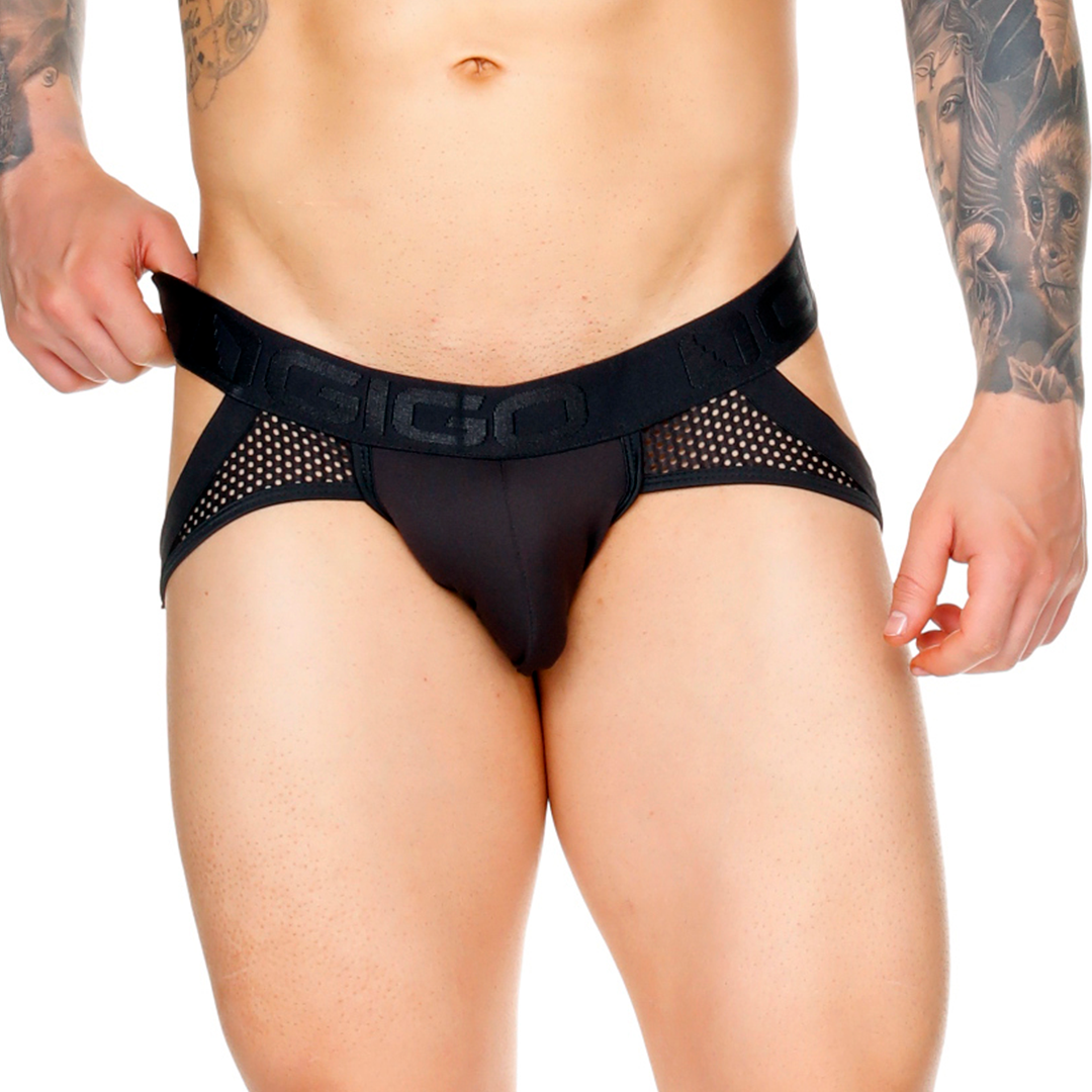 MOROCCO BLACK BRIEF JOCKSTRAP - Men's black jockstrap