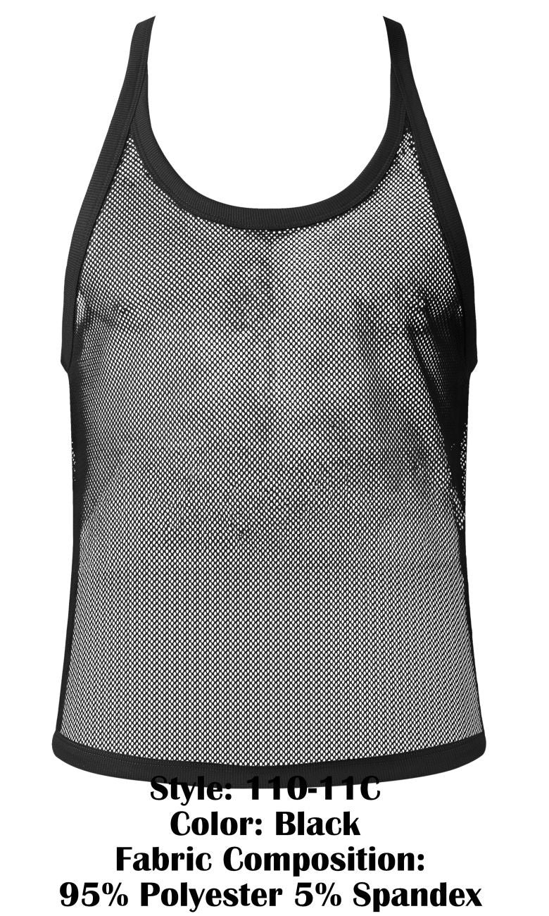 Male Power 110-11C Fishnet 2 Tank Top Color Black - DealByEthan.gay loves Male Power