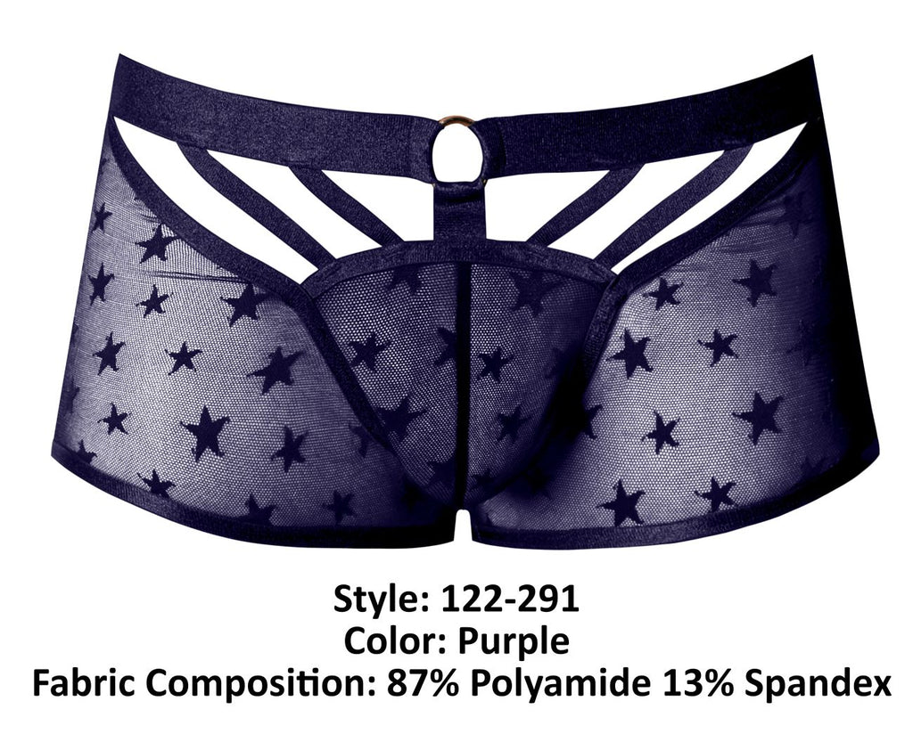 Male Power 122-291 Love Star Short with Ring Color Purple - DealByEthan.gay loves Male Power