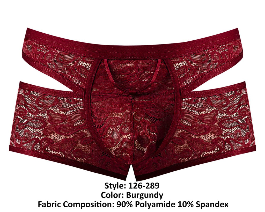 Male Power 126-289 Lucifer Cut Out Short Color Burgundy - DealByEthan.gay loves Male Power