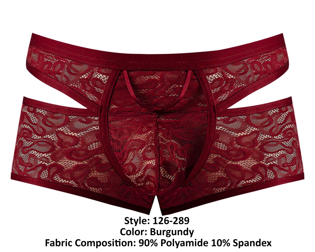 Male Power 126-289 Lucifer Cut Out Short Color Burgundy - DealByEthan.gay loves Male Power