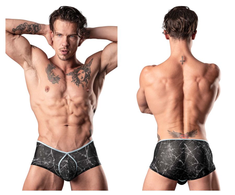 Male Power 130-290 Marble Mesh Micro Mini Short Color Black - DealByEthan.gay loves Male Power