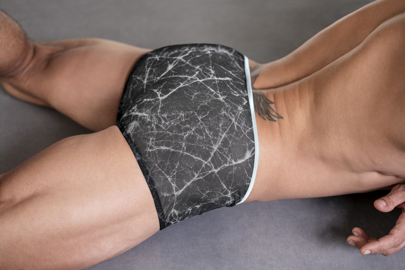 Male Power 130-290 Marble Mesh Micro Mini Short Color Black - DealByEthan.gay loves Male Power