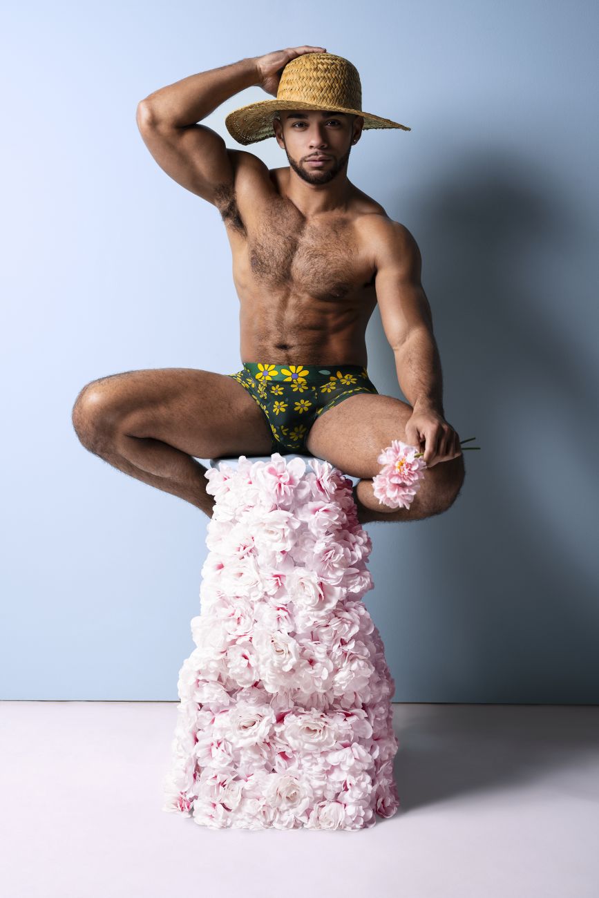 Male Power 145-285 Petal Power Pouch Short Color Daisy Print - DealByEthan.gay loves Male Power