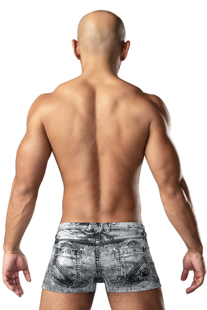 Male Power 145-286 Dirty Denim Mini Short Color Denim Print - DealByEthan.gay loves Male Power