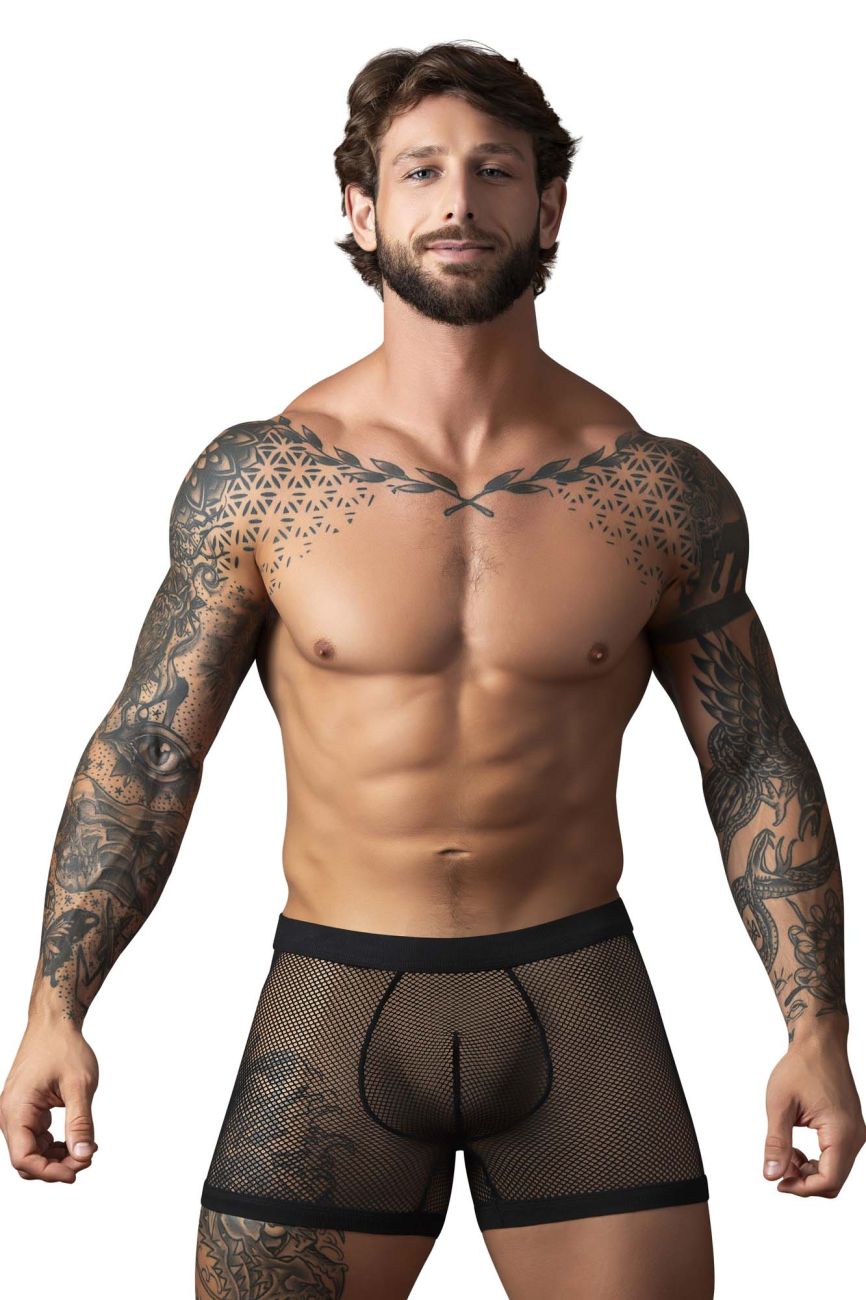 Male Power 152-11C Fishnet 2 Pouch Short Color Black - DealByEthan.gay loves Male Power