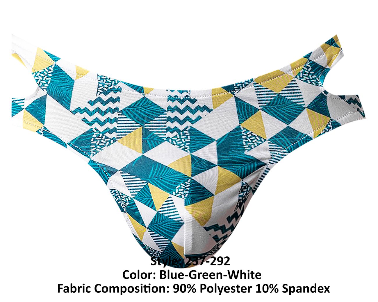 Male Power 237-292 Cut It Out Cut Out Thong Color Blue-Green-White - DealByEthan.gay loves Male Power