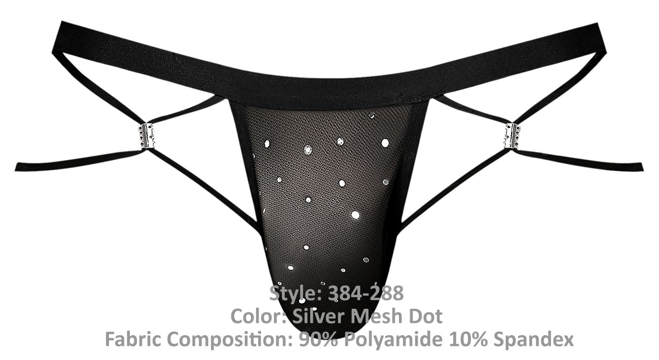 Male Power 384-288 Show Stopper Jock Color Silver Mesh Dot - DealByEthan.gay loves Male Power