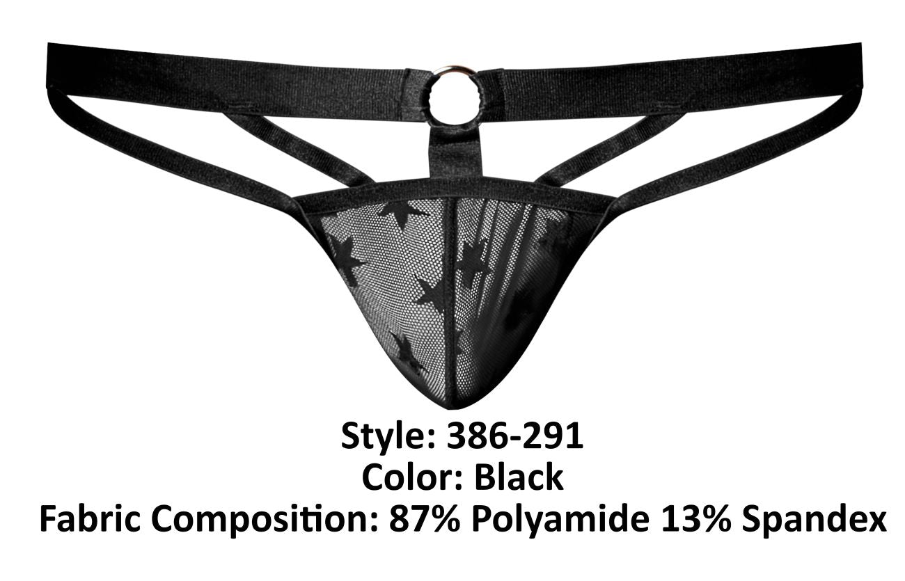 Male Power 386-291 Love Star Jock with Ring Color Black - DealByEthan.gay loves Male Power