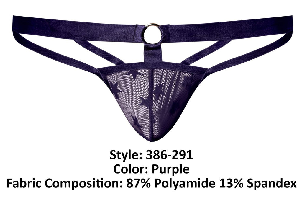 Male Power 386-291 Love Star Jock with Ring Color Purple - DealByEthan.gay loves Male Power