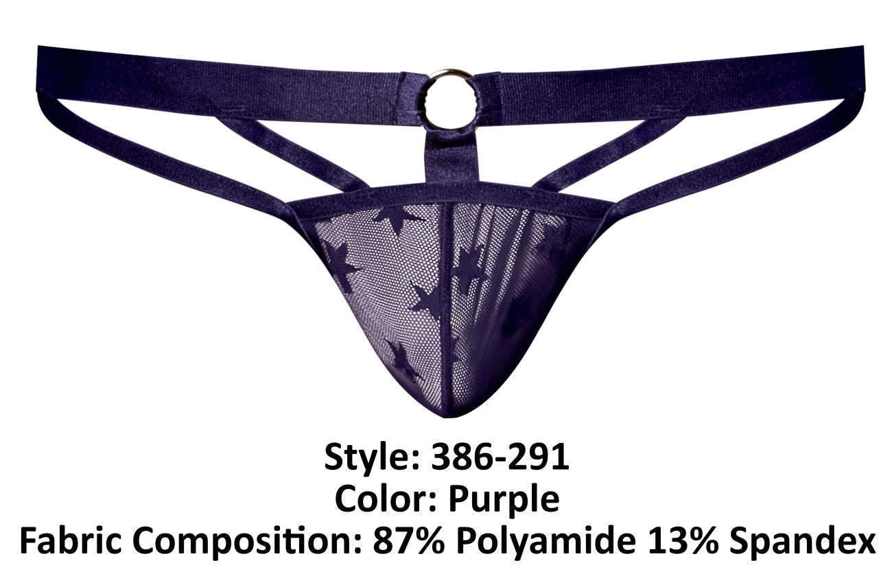 Male Power 386-291 Love Star Jock with Ring Color Purple - DealByEthan.gay loves Male Power