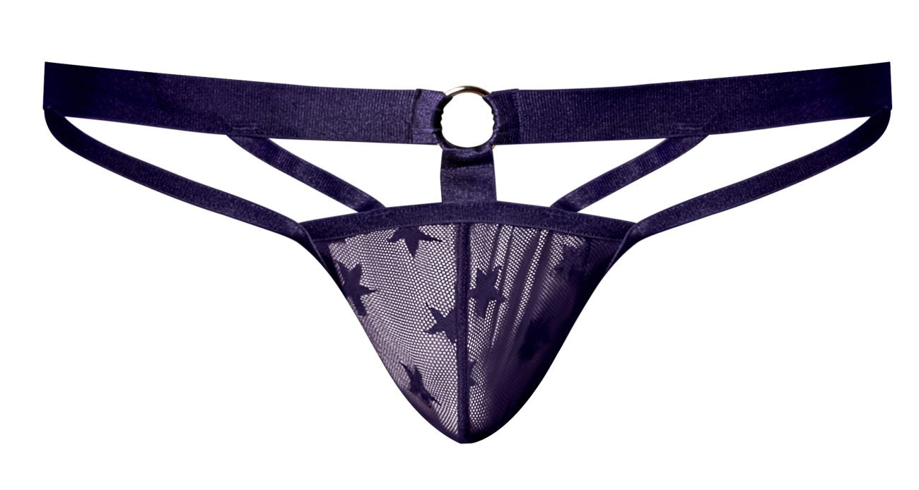 Male Power 416-291 Love Star Thong with Ring Color Purple - DealByEthan.gay loves Male Power