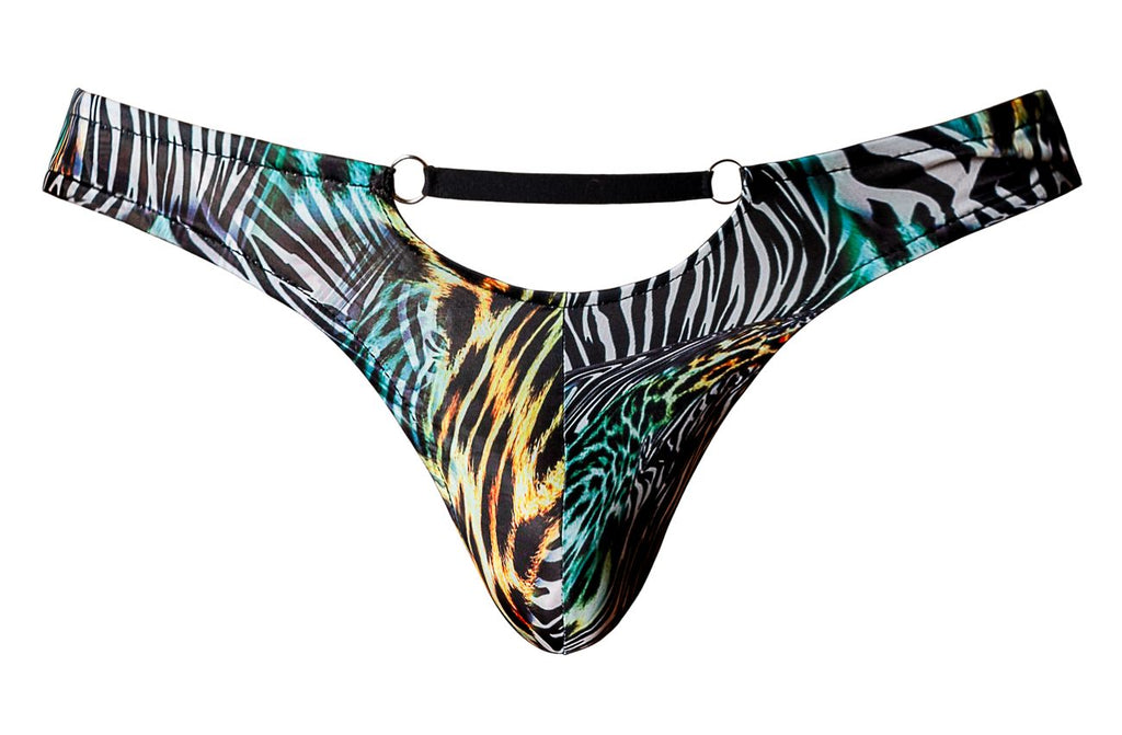 Male Power 439-295 Go Wild Thong with 2 Rings Color Multi Animal - DealByEthan.gay loves Male Power