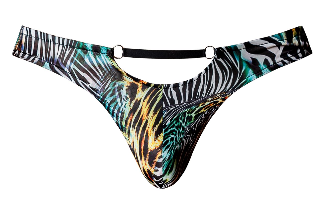 Male Power 439-295 Go Wild Thong with 2 Rings Color Multi Animal - DealByEthan.gay loves Male Power