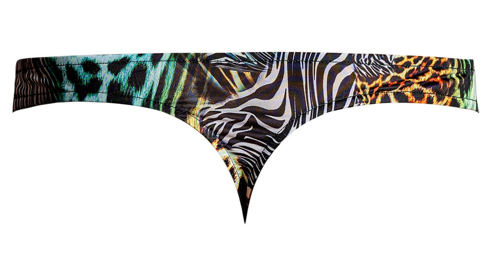 Male Power 439-295 Go Wild Thong with 2 Rings Color Multi Animal - DealByEthan.gay loves Male Power