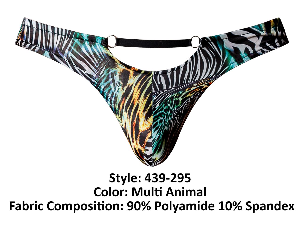 Male Power 439-295 Go Wild Thong with 2 Rings Color Multi Animal - DealByEthan.gay loves Male Power