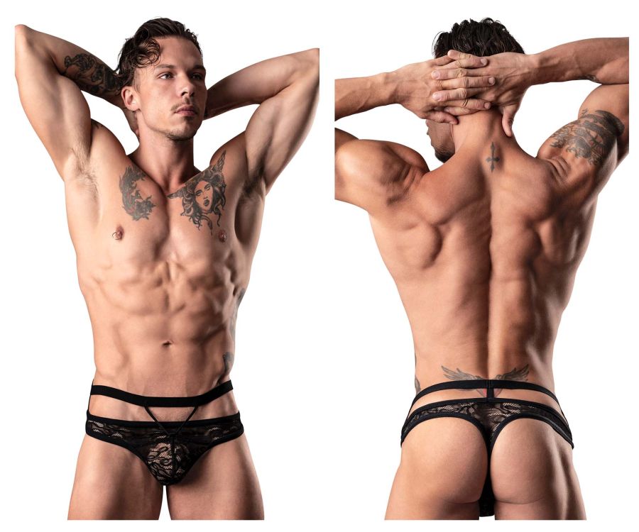 Male Power 446-289 Lucifer Cut Out Strappy Thong Color Black - DealByEthan.gay loves Male Power
