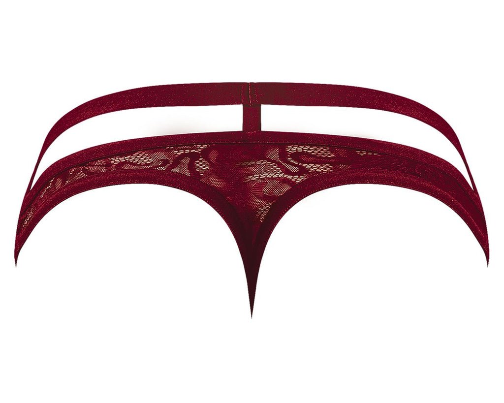Male Power 446-289 Lucifer Cut Out Strappy Thong Color Burgundy - DealByEthan.gay loves Male Power