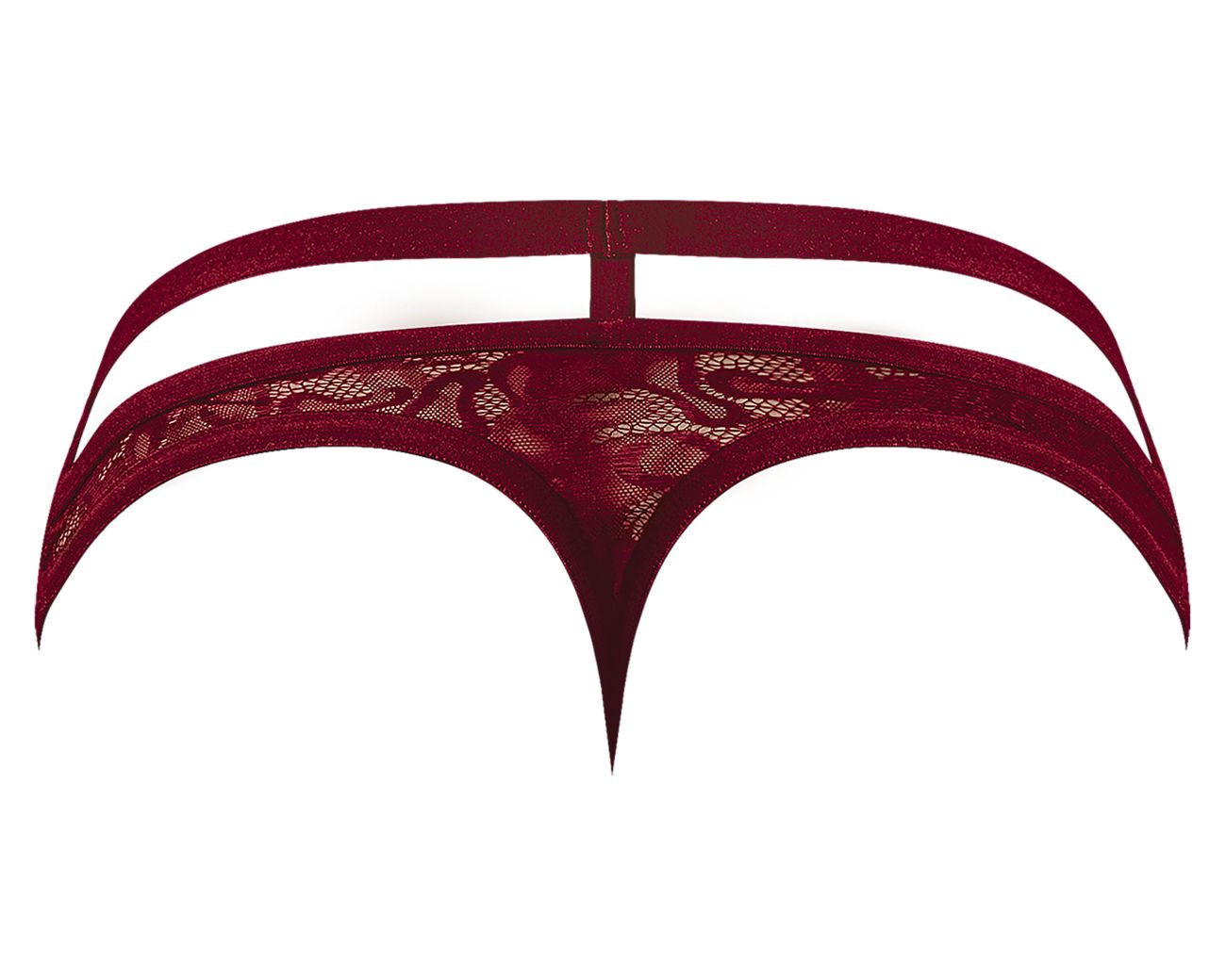 Male Power 446-289 Lucifer Cut Out Strappy Thong Color Burgundy - DealByEthan.gay loves Male Power