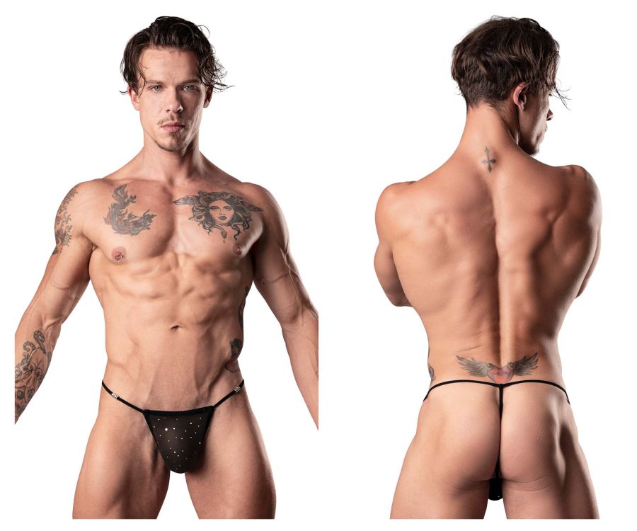 Male Power 450-288 Show Stopper Posing Strap Color Silver Mesh Dot - DealByEthan.gay loves Male Power