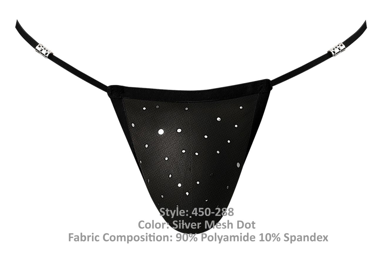 Male Power 450-288 Show Stopper Posing Strap Color Silver Mesh Dot - DealByEthan.gay loves Male Power